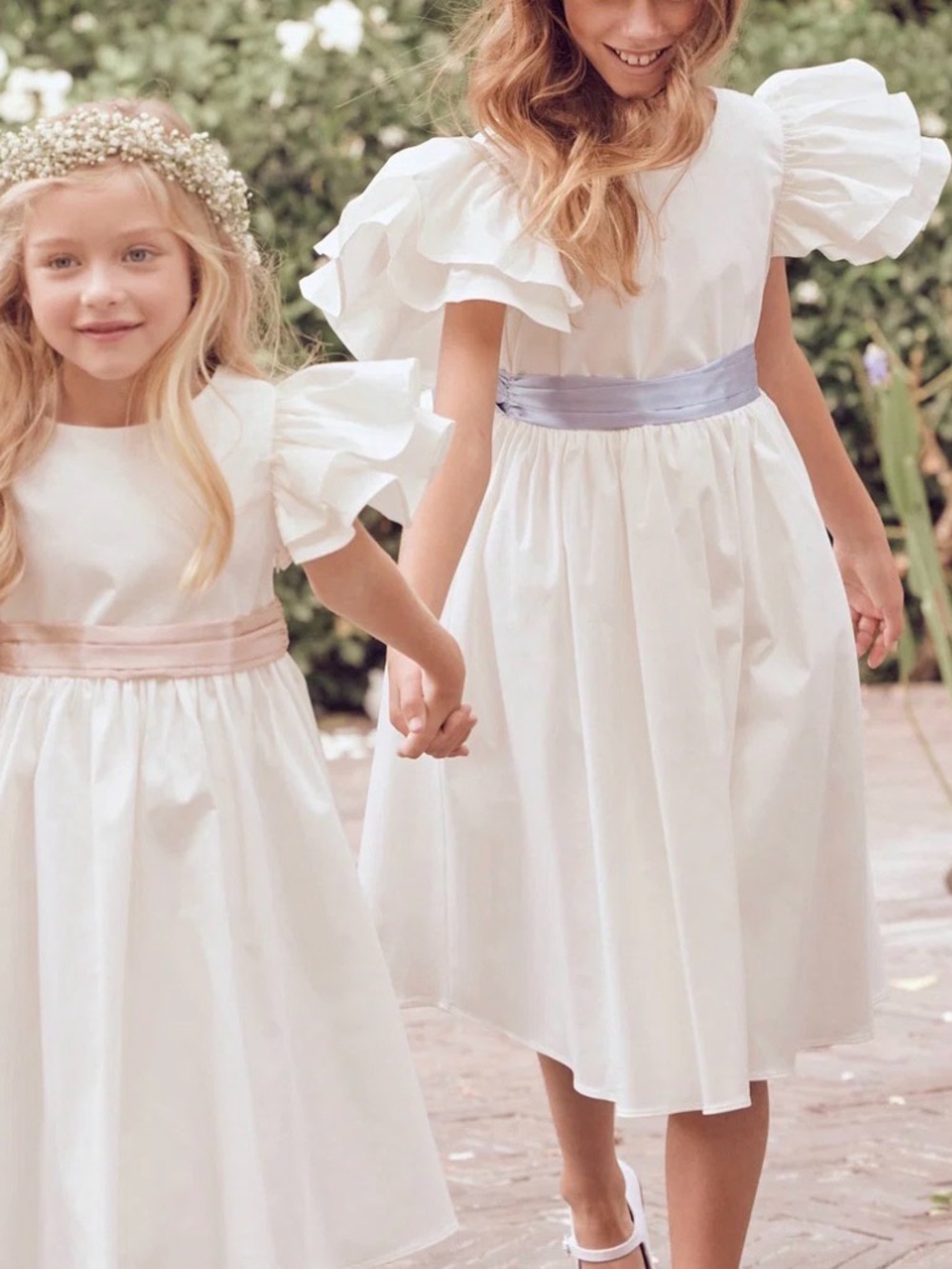 Angel and Rocket Sylvie Ruffle Dress with Blue Sash